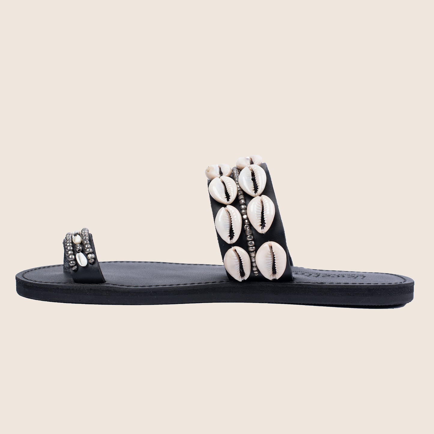Black Shell Sandals