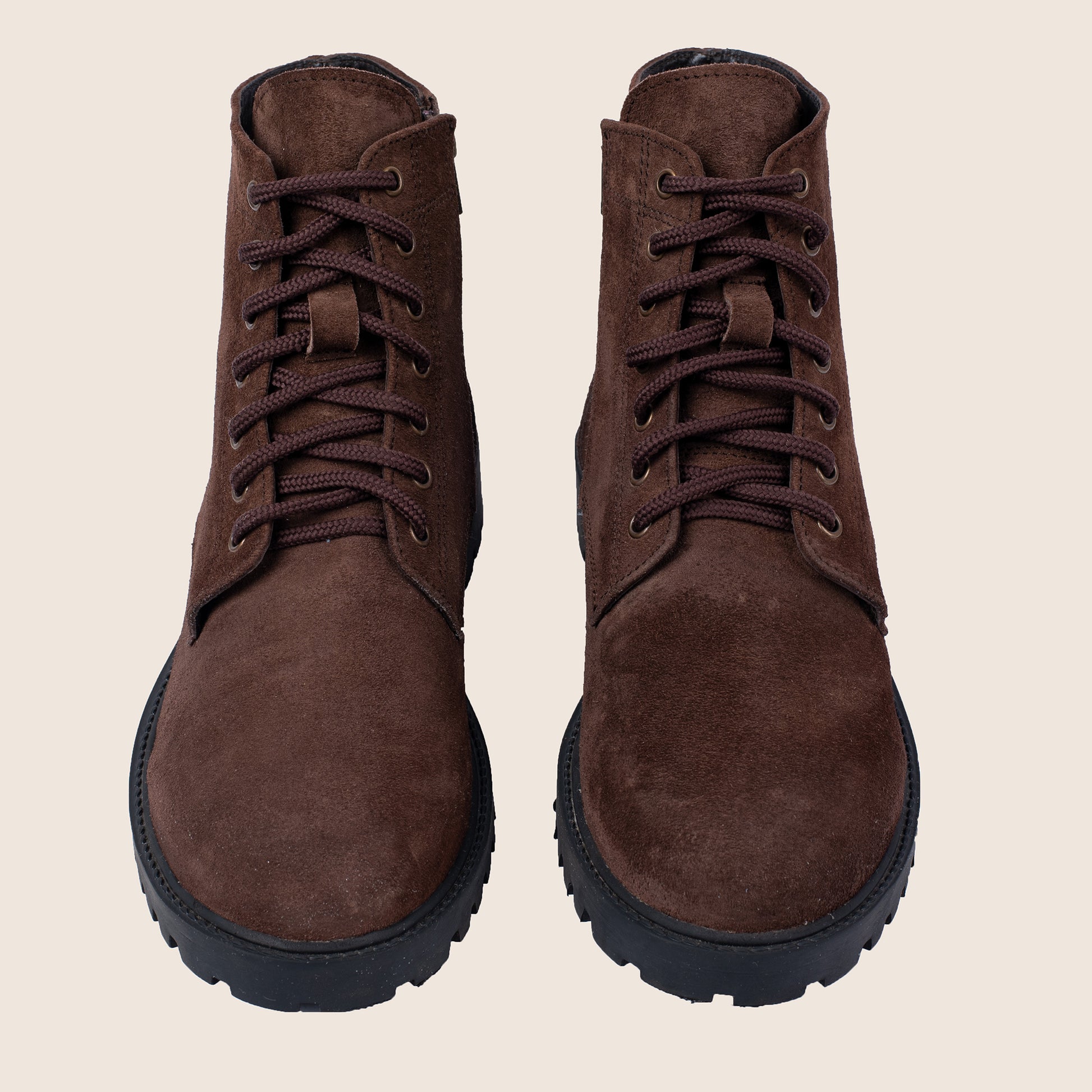 The mara boot in brown split suede leather and aspen soles